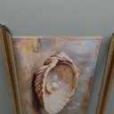 Vintage Gold Framed Wall Art, Seashell and Pearl Canvas Print, 24x16 In