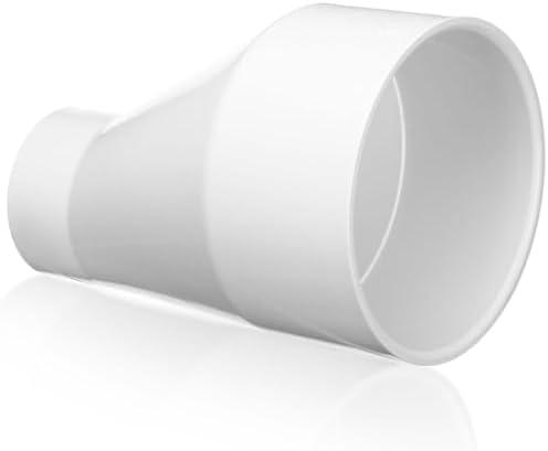 Pushglossy 6" X 3" PVC Pipe Fitting Schedule 40 Compatible with 429-E Series Eccentric Reducer Coupling Suitable for High-flow Capacity, Plumbing, Irrigation, Pool, Spa, White