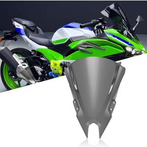 for NINJA500 SE Ninja500se ninja500 2024 2025 2026 New Accessories Windshield Double Bubble Wind Deflector Protector Fairing Windshield Deflector (18" Gray)