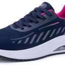 Women's Arch Support Walking Shoes Tennis Shoes Orthotic Sneakers for Plantar Fasciitis Foot Pain Relief NavyPink Size 7.5