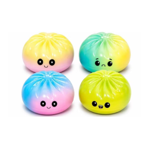 Dumpling Squishies, Random Mystery Glitter Dumpling Squishies Toy, Colorful Stress Balls Fidget Sensory Toy Desk Toys for Stress Relief for Adults (Random 4 Colors)