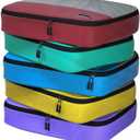Large Packing Cubes for Travel - 5pc Packing Cubes for Suitcases - Lightweight Luggage Organizer Bags (Large 5pc - Red/Yellow/Green/Blue/Purple)