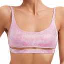 Sparkly Rave Top for Women - Festival Glitter Crop Tank Tops Sexy Underboob Bra EDM Concert Holographic Outfits (Purple, Medium)
