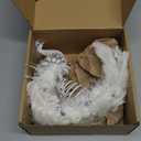 Retisee 15 Inch Christmas Peacock Tree Topper Christmas Ornaments Artificial Feather Glitter White Peacock Xmas Decorations for Xmas Wedding Party Tree Decor