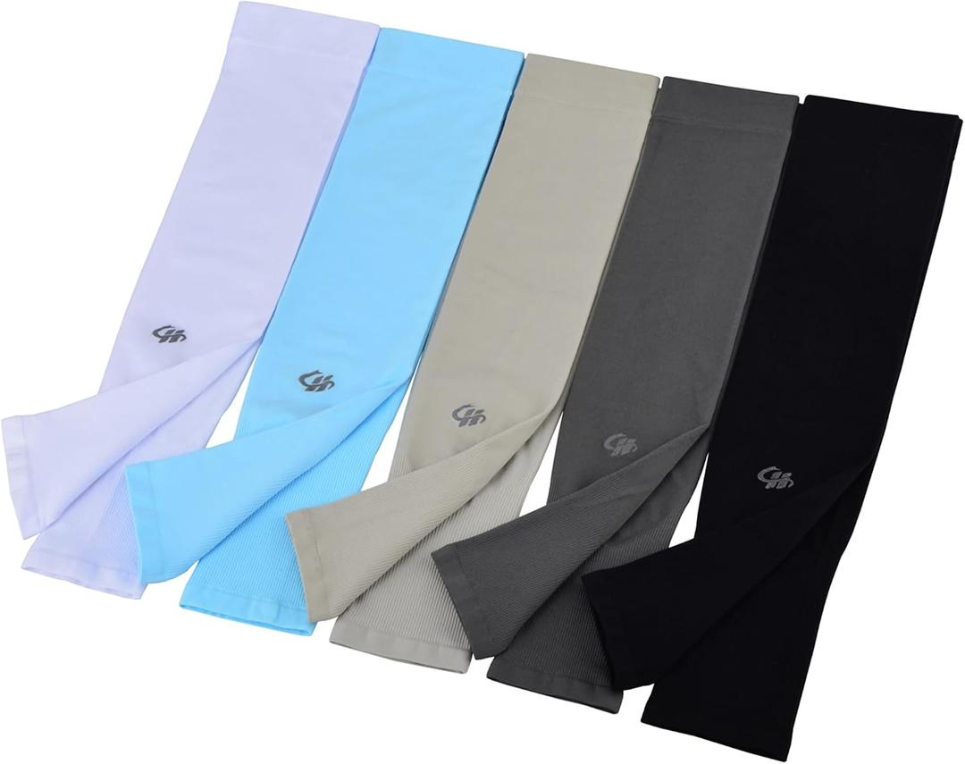 HOPESHINE Arm Cooling Sleeves UPF 50+ UV Protection Compression Cycling Outdoor Sports 5-Pair