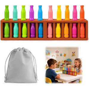 Vodolo 20pcs Bottle Color Match Game，Family Matching Games for Kids 8-12,Memory and Logical Training Bottle flip Game for fmaily, Party Activities