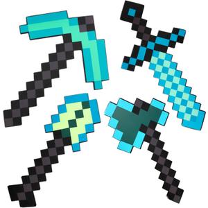 4 Pack Kids Game Role-Play Toy Weapon Set-Sword Axe Pickaxe and Shovel,Perfect Toy Weapons Gift for Halloween Christmas and Parties