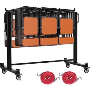 Folding Chair Rack, Heavy-Duty Chair Cart Black