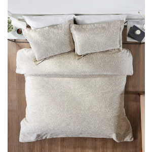 Better Trends Haven Damask Duvet Cover Collection 100% Cotton Tufted Unique Luxurious Soft Plush Woven Machine Washable Tumble Dry, Queen Set, Grey