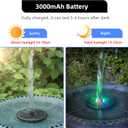 ALUKIKI Solar Powered Fountain 4W Bird Bath Fountains Pump Upgraded Glass Panel Fountains with Color LED Lights 7 Nozzles & 4 Fixers for Garden Small Pond Outdoor Swimming Pool Fish Tank