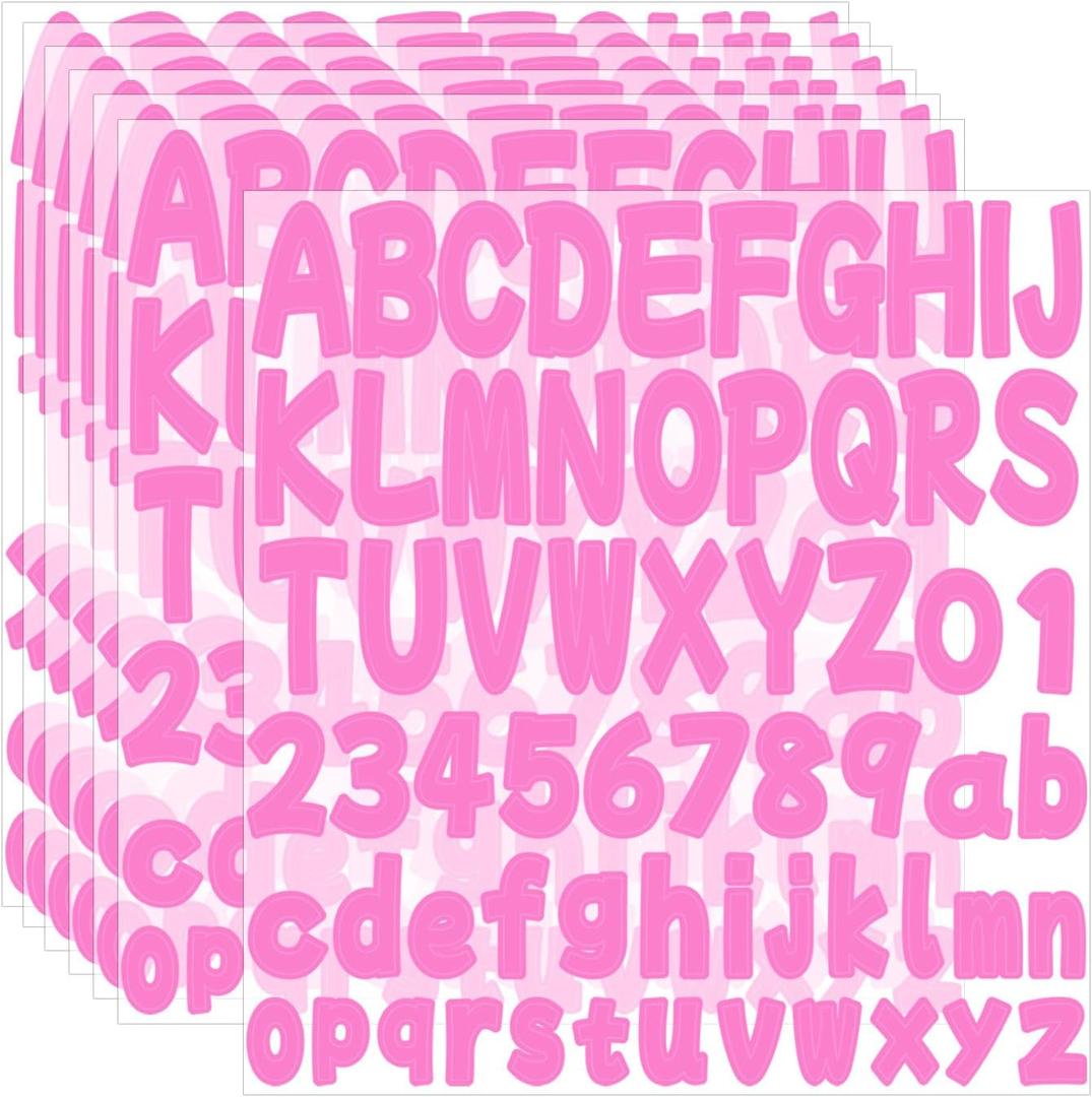 Letter Sticker 1.5 Inch,16 Sheets Vinyl Self Adhesive Waterproof Scrapbook Letter Sticker,for Notebook,Scrapbooking Crafts,DIY Crafts Art Making Pink