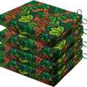HARBOREST Outdoor Chair Cushions Set of 4, Water Resistant Patio Chair Cushions with Ties, Square Corner Outdoor Seat Cushions for Patio Furniture, 18.5"x16"x3", Colored Leaf