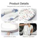 Infant Support Cushion-Breathable and Soft Organic 100% Cotton, Portable Tummy Time Mat with Removable Support Cushionr Cover, Floor Baby Support Cushion for Newborn - Animal