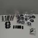 30 Pcs Black Iron Pipe Fitting Set with Threaded Hole Industrial Vintage Style, Paint Metal Pipe Nipple/Malleable Iron Floor Flange Elbow Tees Combo for DIY Furniture Shelving(1/2 Inch)