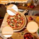 Lounsweer 20" × 16" Round Pizza Board with Handle, Wood Fiber Pizza Peel, Non-slip Cutting & Serving Board, Heavy Duty Wooden Serving Tray for Baking, Charcuterie & Kitchen Use