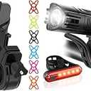 TruActive Premium Bike Phone Mount Holder & Bike Light Set Bundle | Universal Cell Phone Mount for 4"-7" Phones | USB Rechargeable Ultra-Bright Front Headlight and Back Tail Lights | Easy Installation