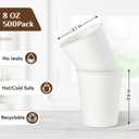 Vplus 500 Pack 8 OZ Paper Coffee Cups, Disposable 8 OZ Coffee Cups With Lids, Cold/Hot Drinking, For Home, Traveling, Stores, Office, And Events, 500 Count
