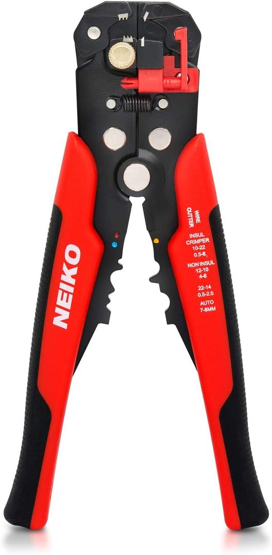 NEIKO 01924A 3-in-1 Automatic Wire Stripper, Cutter, and Crimping Tool, Auto Self-Adjusting Pliers that Cut up to 10 AWG