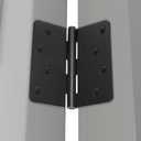 goldenwarm Door Hinges Interior & Exterior Door Hinge 12Pack Black Door Hinges 4 Inch Rounded Black Matte 4" X 4" with 1/4'' Radius Corners
