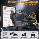 DOUBLE E Volvo 1:16 Scale RC Excavator 3-in-1 Construction Toys with 360 Rotation, Metal Shovel, Drill & Grabber Professional Grade Remote Control Engineering Vehicle, 27.17 inches