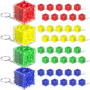 Halloscume 50 Pcs Maze Puzzle Toy Gift 3D Cube Box Mini Maze Christmas Puzzles Game for Adults Birthday Party Favors Stocking Stuffers for Kids