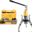 12" JAW Hydraulic Gear Puller, 15 Ton Max. Capacity, Adjustable 2 or 3 Jaws Bearing Hub Separator,Vertically and Horizontally, Hydraulic Puller Separator Tool with Case for Pulling Hubs