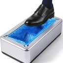 Shoe Cover Dispenser with Disposable Non-Slip Covers, Hands-Free Foot Operated Shoe Cover Machine, Fits Up to US Men Size 11, Durable Indoor Floor Protection for Home, Office, Clinic