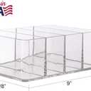 STORi 4-Compartment Clear Plastic Organizer, Rectangular Divided Makeup and Vanity Storage Bin, Use Upright for Eyeshadow Palettes, Made in USA