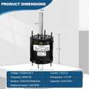 9721 Motor, Refrigerator Condenser Fan Motor, 1/12HP 115/230V 1550RPM, Low Noise, Compatible with D1127, D1126, D1124, D1123, D1152, D1154, 5008S, 5008T, 25309101, 9650, 49101, 1043336, 1043766