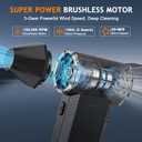Compressed Air Duster - 180000RPM Powerful Electric Air Duster, 3 Gear Adjustable Cordless Air Blower, Rechargeable Dust Cleaner for Keyboard, Computer, Home, Outdoor, Car