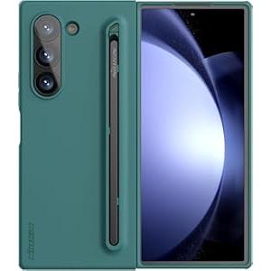 Nillkin for Samsung Fold 6 Case with Built-in Compact Writing Pen, Superior Liquid Silicone & Wireless Charging & S Pen Holder Slot Protective Samsung Galaxy Z Fold6 Slim S Pen Phone Case, Green