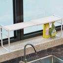 1pcs Small Narrow Tall Shelf for Windowsill Kitchen Organizer Window Sill Plant Shelf Stackable Shelves Bathroom Sill Thin Shelves for Narrow Spaces Counter Top Racks (White)