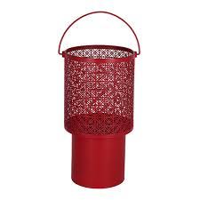 HD Designs Outdoors Metal Stamp Pattern Lantern - Red, 10 in  HD Designs Outdoors Metal Stamp Pattern Lantern - Red, 10 in