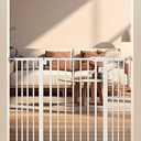 keny 29"-42.5" Baby Gate for Stairs, Auto Close Safety Dog Gate, Pressure Mounted Easy Walk Through Pet Gate for Doorways, Durable Stair Gate, 30" Tall, White