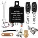 with Feedback Remote Battery Disconnect Switch, Car Battery Cut Off Switch 12V 250A,Car Kill Switch Anti Theft for Car, Truck, RV. (Disconnect Negative)