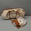 Weekender Bags for Women, Travel Duffle Bag Carry On Overnight Bag with Cosmetics Bag and Crossbody Purse for Gym Hospital, Gifts for Women, Beige Brown (Medium)