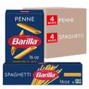 Barilla Penne & Spaghetti Pasta Variety Pack, Non-GMO Pasta, 16oz. (8PK) (EXP 06/01/28)