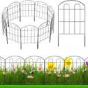 20 Pack Decorative Garden Fence Outdoor - 24in H x 22ft L Rust-Proof Coated Wrought-Iron Panels, Foldable Landscape Border for Patio Flower Beds, Animal Barrier & Yard Decor
