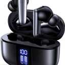 Studio-Quality Wireless Ear Buds with Deep Bass & Enhanced Audio Clarity, Bluetooth 5.4, 10-Year Lifespan Earbuds, ENC Noise Cancelling Calls, Secure Fit Memory Foam Tips, IPX6 Waterproof (Black)