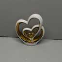Gold Heart Ornament  Elegant Ceramic Couple Sculpture  White & Gold Tabletop Decor  Romantic Centerpiece for Living Room, Bedroom or Office  Anniversary or Valentines Gift