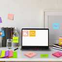 (18 Pads) Lined Sticky Notes 3x3 in Bright Ruled Post Stickies Colorful Super Sticking Power Memo Pads