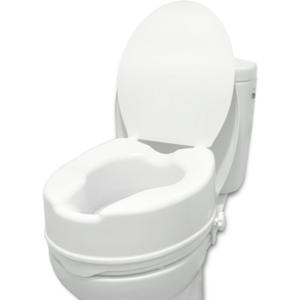 PEPE Mobility - Raised Toilet Seat for Seniors 6 inch (Fits Round and Elongated up to 15"), Lid, Handicap Riser