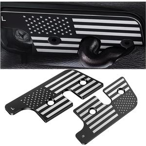 HZEL 2PCS Car Sun Visor Repair Kit, Aluminum Alloy American Flag Vehicle Sun Visor Clip Bracket, Automotive Repair Replacement Kit, Compatible with Wrangler JK, JL, Gladiator