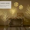LITBLOOM Lighted Birch Garland Battery Operated with 8 Functions 48 Multi-Color and Warm White Lights, Pre-lit Twig Vine Lights 6FT for Home Bedroom Wall Mantle Decoration