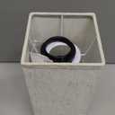 Small Table Lamp for Bedroom - Bedside Lamps for Nightstand, Minimalist Night Stand Light Lamp with Square Fabric Shade, Desk Reading Lamp for Kids Room Living Room Office Dorm (12.8in, Cream & Black)