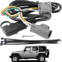 67 Inch 4-Pin Trailer Wiring Harness 17275.01 Compatible with 2007-2018 Jeep Wrangler JK JKU Rubicon Sahara Sport Unlimited 2-Door 4-Door Tow Hitch Wiring Trailer Light Connect