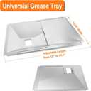 Utheer Universal Grease Tray with Catch Pan and Foil Liner for Nexgrill, Charbroil, Cuisinart, Dynaglo, Kenmore, BHG, Master, Expert Gas Grill, Drip Pan for 2/3/4 Burner Grill, 10Pcs Aluminum Liner
