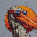 Funny Pelican with Sunglasses for Seabirds Lovers T-Shirt, 2XL