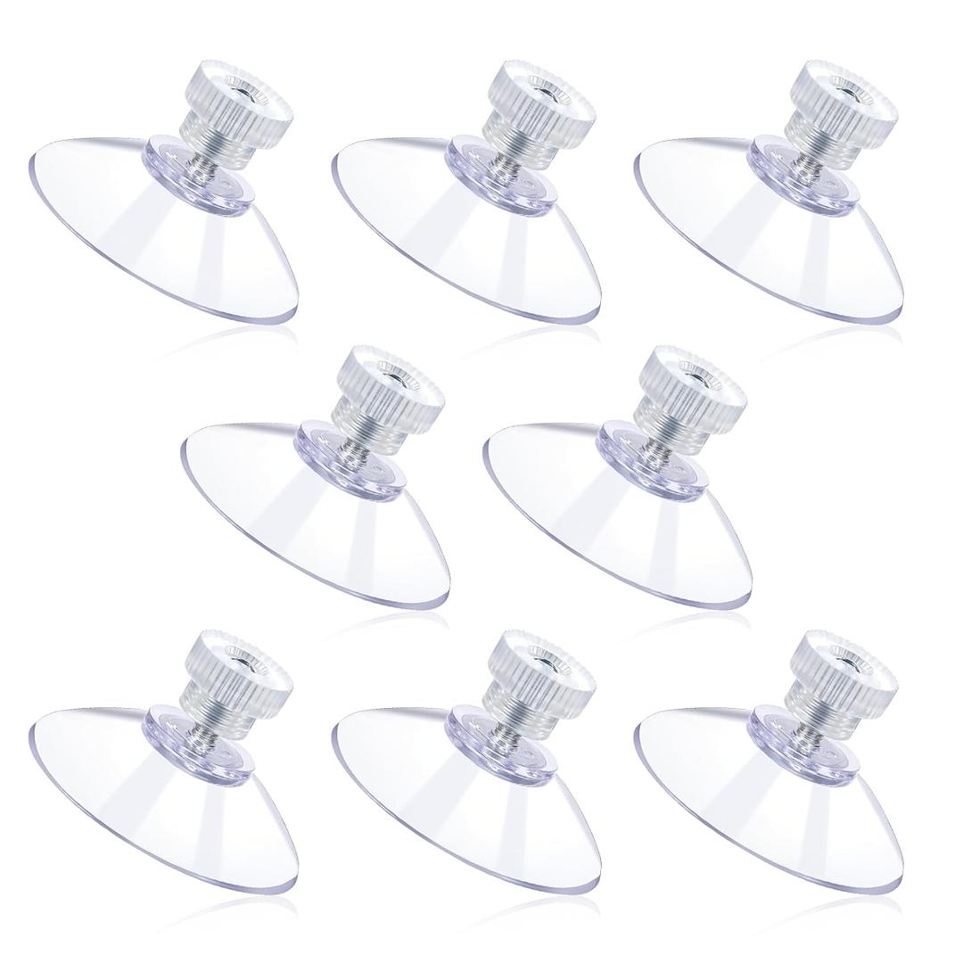8 PCS Suction Cups with Screws Rods and Nuts, Clear Screw Suction Cups for Glass, Plastic Sucker Pads Without Hooks Bathroom Wall Door Window Car Shade