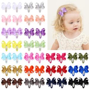 40PCS Snap Baby Hair Bows Clips for Girls Grosgrain Ribbon Fully Wapped 3 Inch Infant Hair Barrettes Accessories for Baby Girls Newborns Toddler